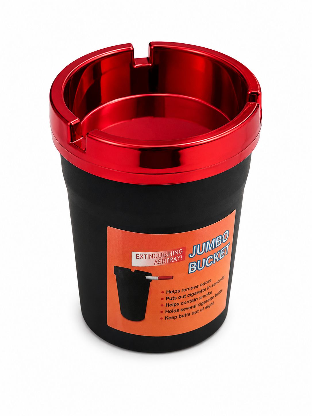 Jumbo Self-Extinguishing Ashtray Bucket – Available in Matte & Chrome Metallic Finish | Odor-Free, Large Capacity | 7 Color Options