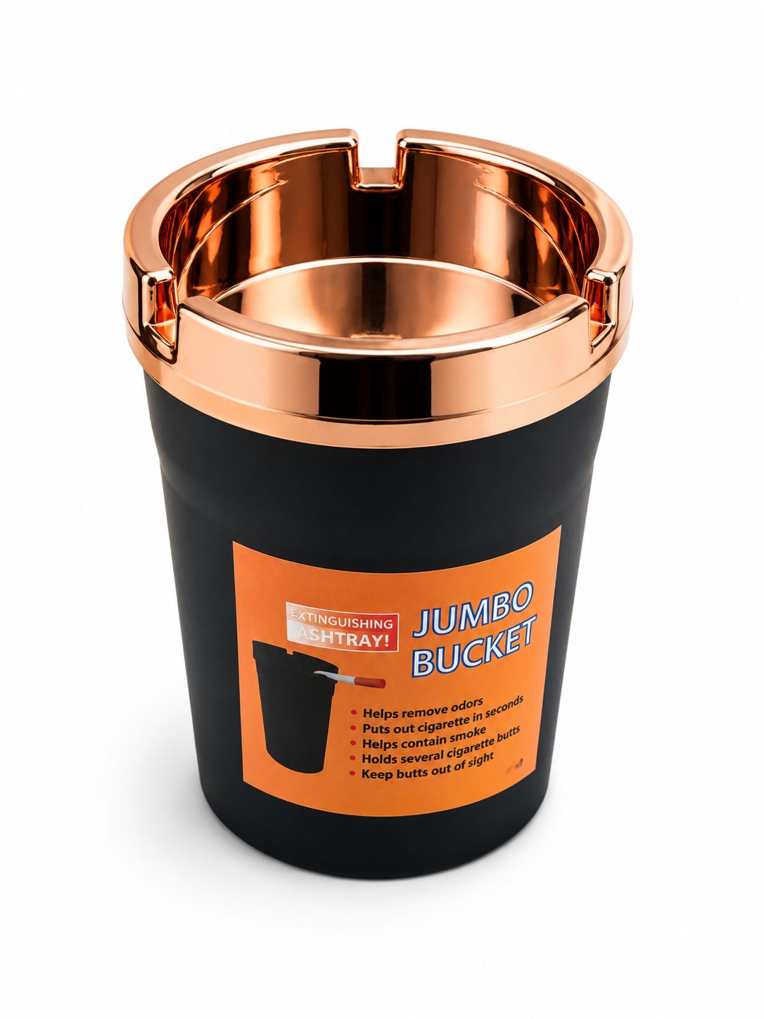 Jumbo Self-Extinguishing Ashtray Bucket – Available in Matte & Chrome Metallic Finish | Odor-Free, Large Capacity | 7 Color Options