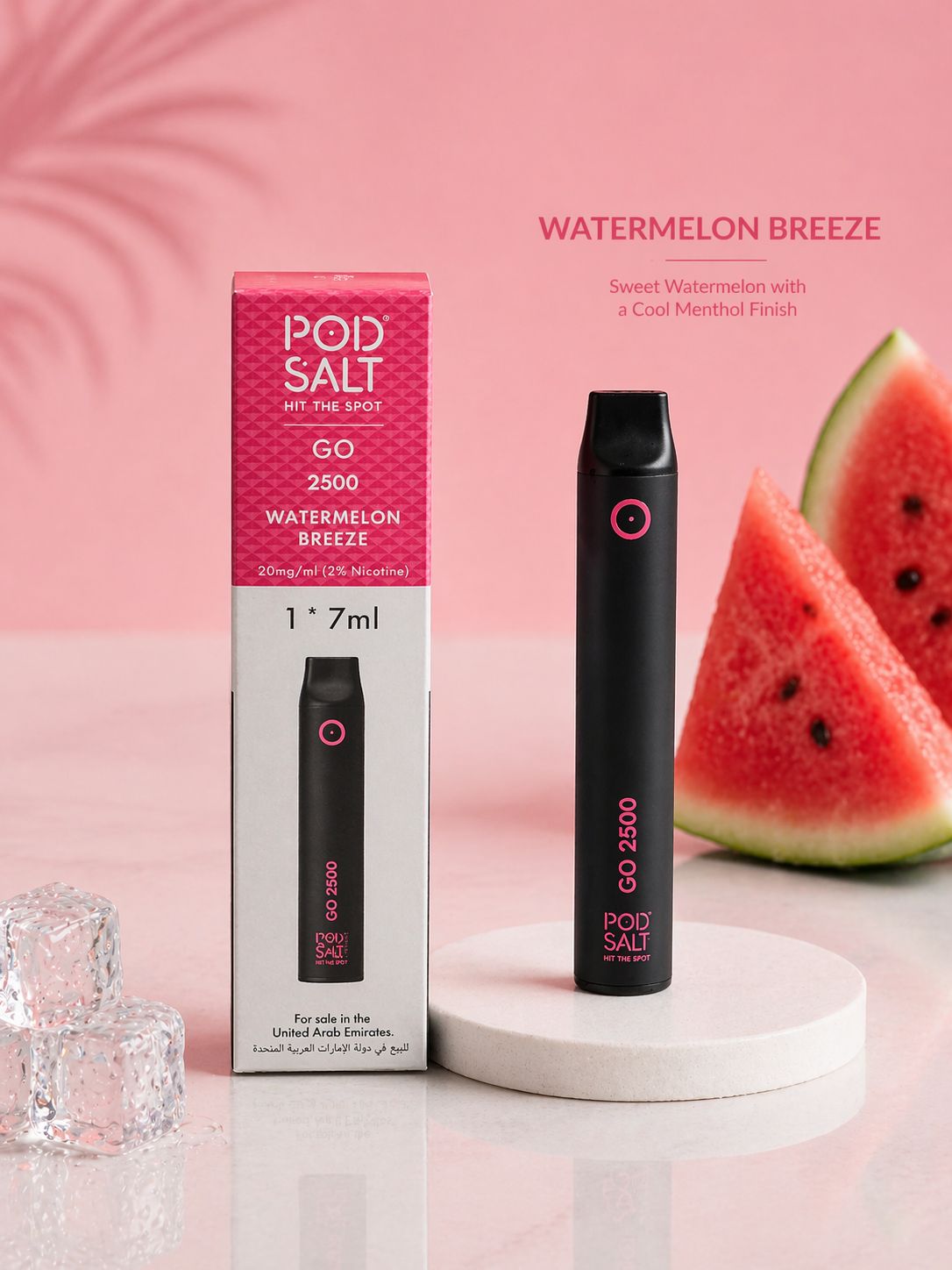 AL KHUMERY Pod Salt Go 2500 Disposable Vape – Cantaloupe Ice | 2500 Puffs | 7ml | 20mg | UAE