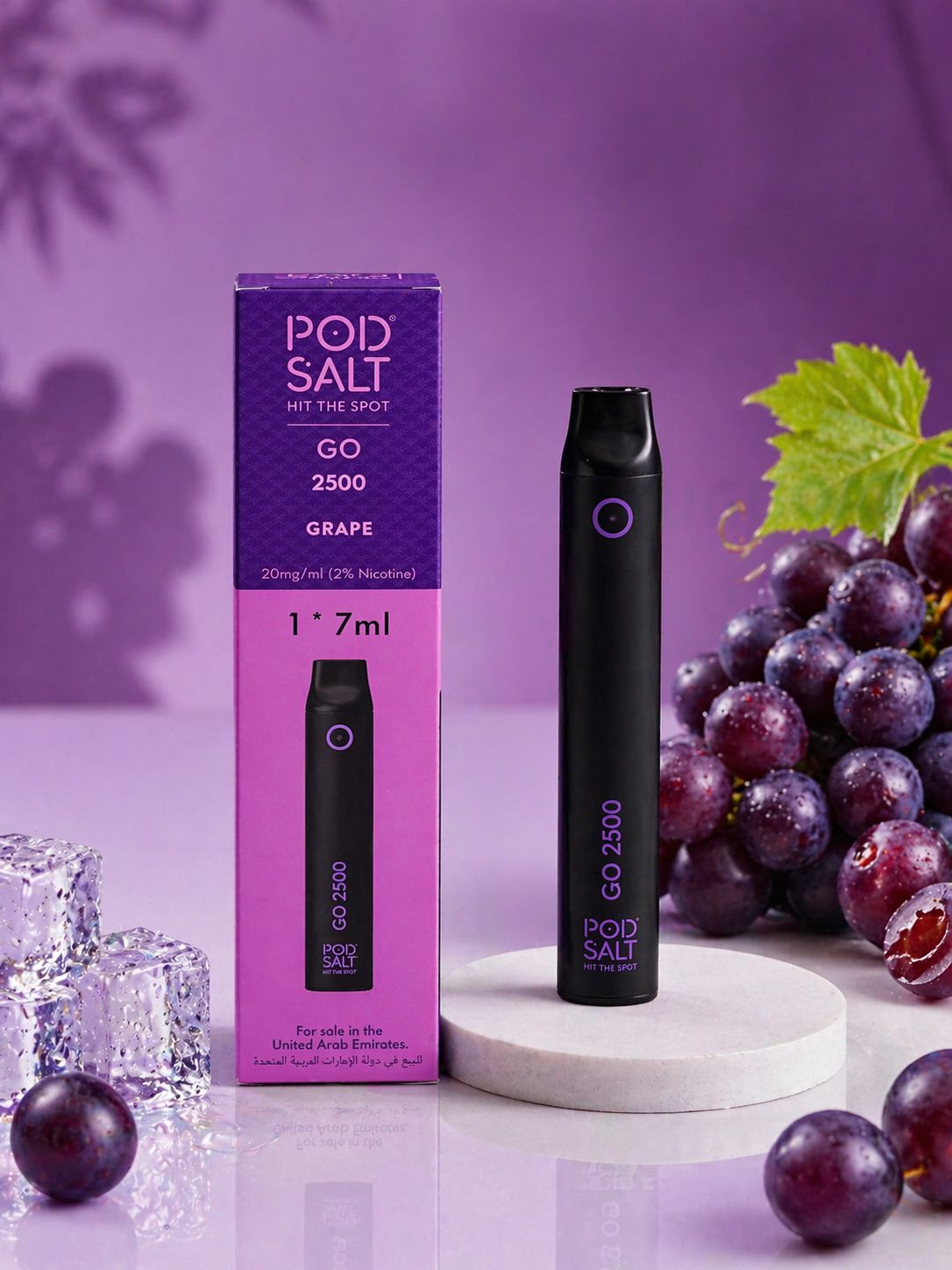 AL KHUMERY Pod Salt Go 2500 Disposable Vape – Cantaloupe Ice | 2500 Puffs | 7ml | 20mg | UAE