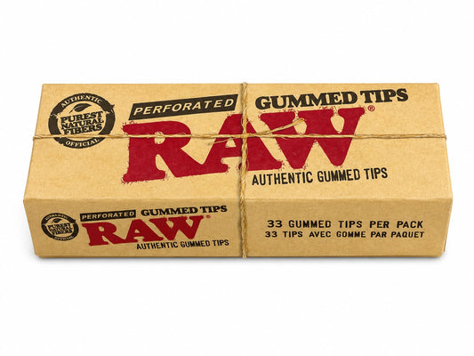 RAW Authentic Perforated Gummed Filter Tips | 33 Tips Per Pack | Official Natural Unbleached Rolling Tip