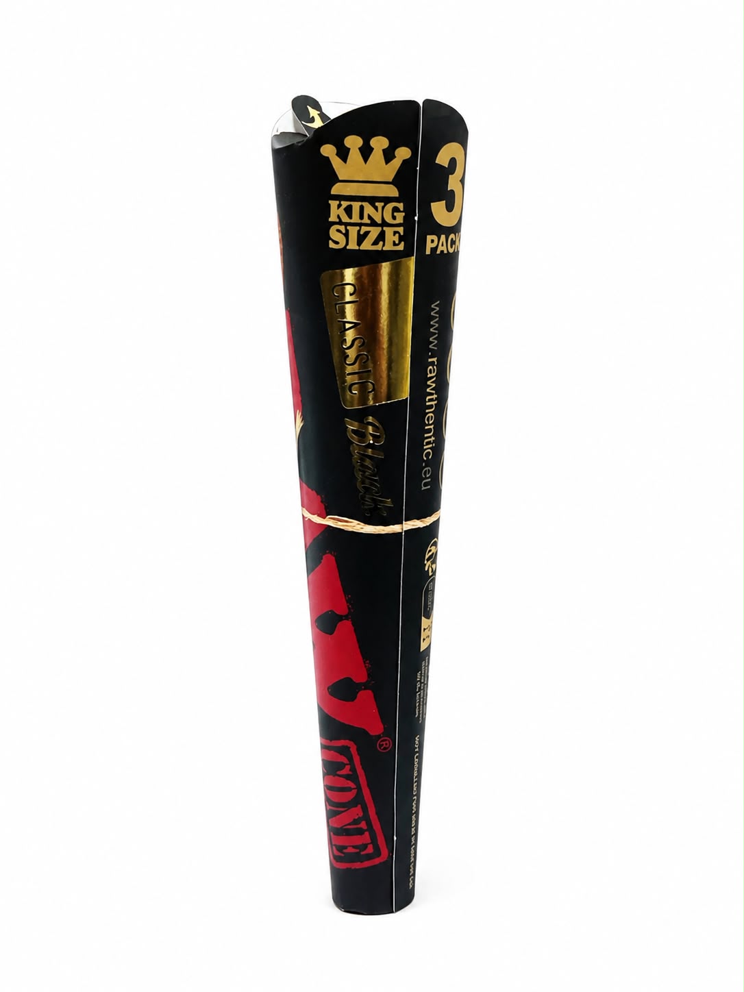 RAW Classic Black King Size Pre-Rolled Cones – 3 Pack | Premium Ultra-Thin | Ready to Fill | Authentic RAW