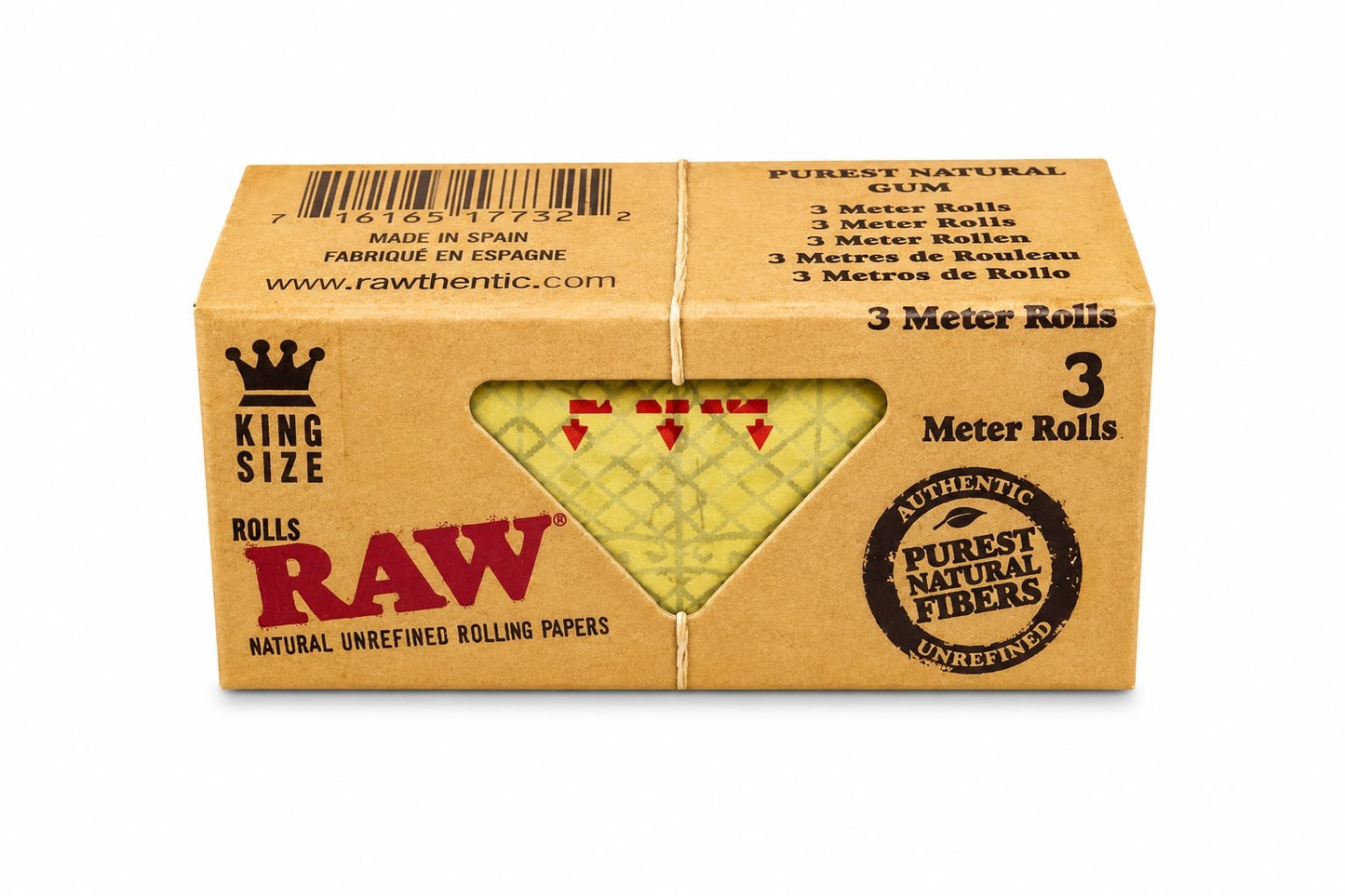 RAW Classic King Size Rolling Paper Rolls – 3 Meters | Purest Natural Fibers & Gum | Cut Any Size You Wa