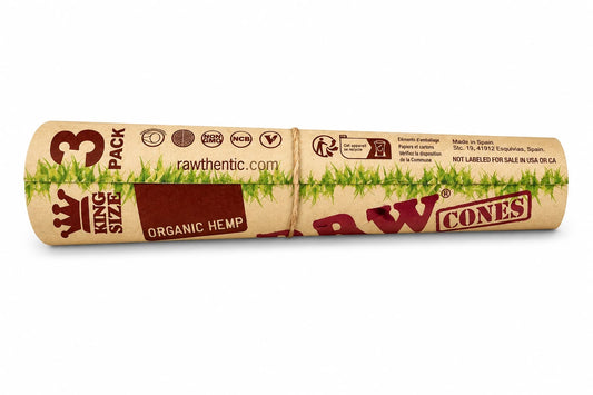 RAW Organic Hemp King Size Pre-Rolled Cones – 3 Pack | Non-GMO, Vegan & Natural | Made in Spain