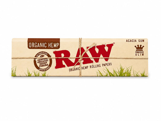 RAW Organic Hemp King Size Slim Rolling Papers | Acacia Gum | Genuine Organic Hemp Fibers | 100% Natural Unbleached
