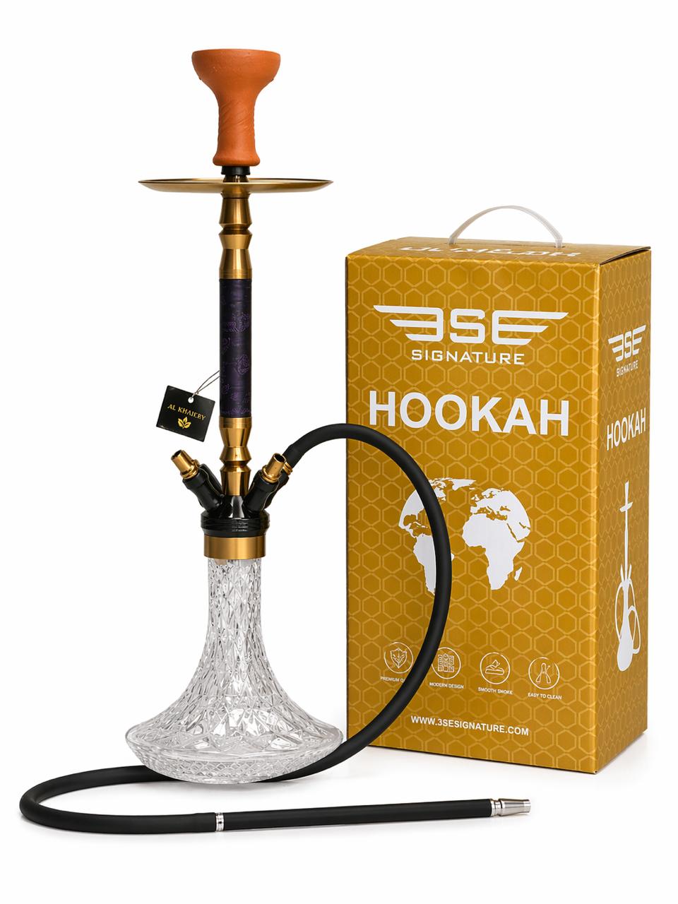 AL KHUMERY PREMIUM  4 HOSE SHISHA SET | CRYSTAL BASE HOOKAH | COMPLETE GROUP SET UAE