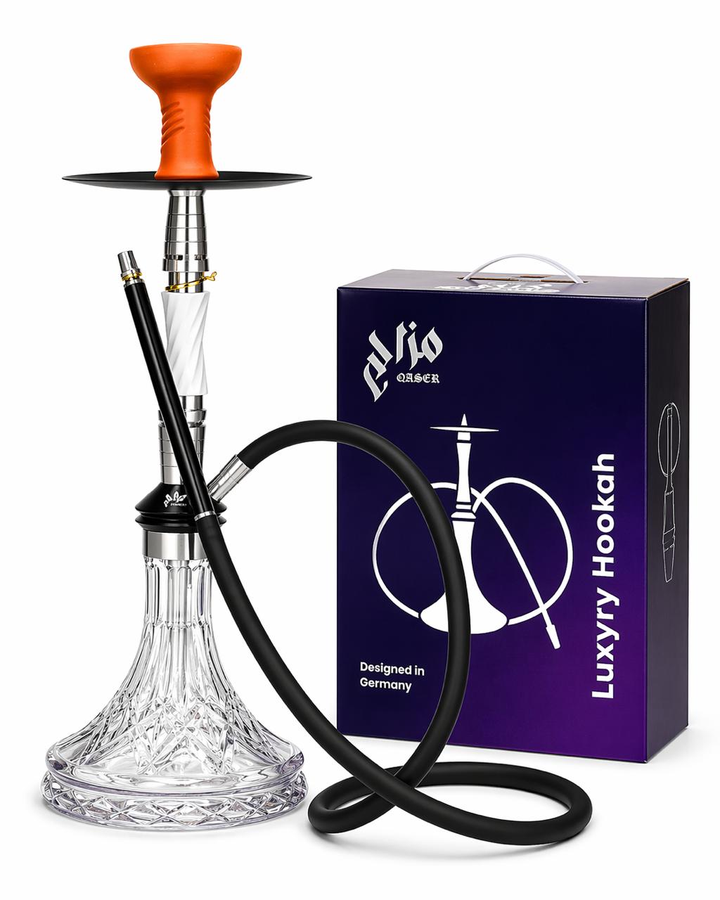 AL KHUMERY Royal Crystal Hookah- Premium Shisha With Silicone Hose | Luxury Majlis Experience| In UAE