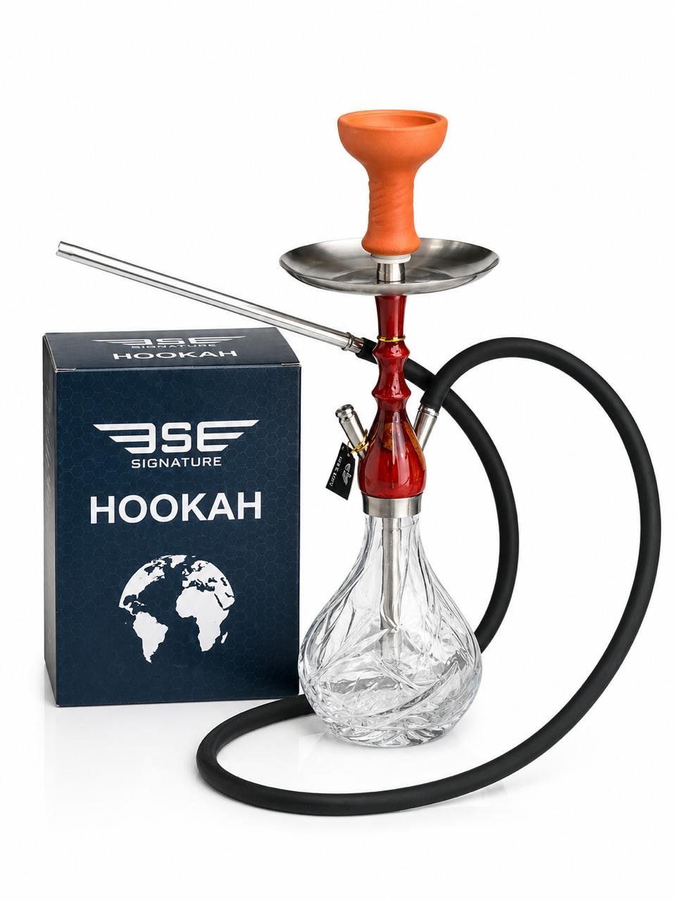 AL KHUMERY BSE SIGNATURE MINI HOOKAH SET | CRYSTAL GLASS BASE | DUAL HOSE PORT | PREMIUM SHISHA PIPE | COMPLETE SET WITH HOSE & BOWL | AVAILABLE IN MULTIPLE COLORS | UAE