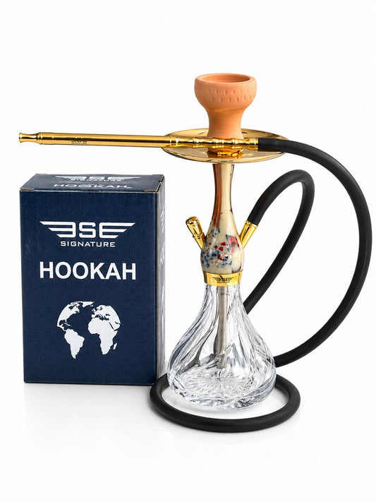 طقم شيشة خُميري بي إس إي سيغنتشر ميني | قاعدة زجاجية كريستالية | منفذ خرطوم مزدوج | شيشة فاخرة | طقم كامل مع خرطوم ورأس | متوفر بألوان متعددة | الإمارات العربية المتحدة