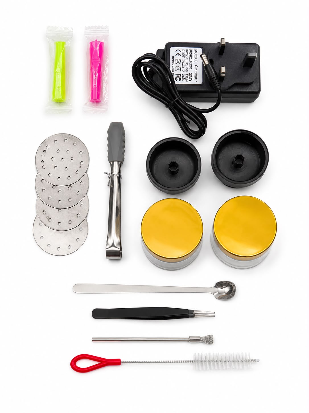 Portable Electric Shisha Hookah Set – LED Light Base with Heat Management Charcoal Burner, Silicone Hose, Cleaning Tools & Hard Travel Case