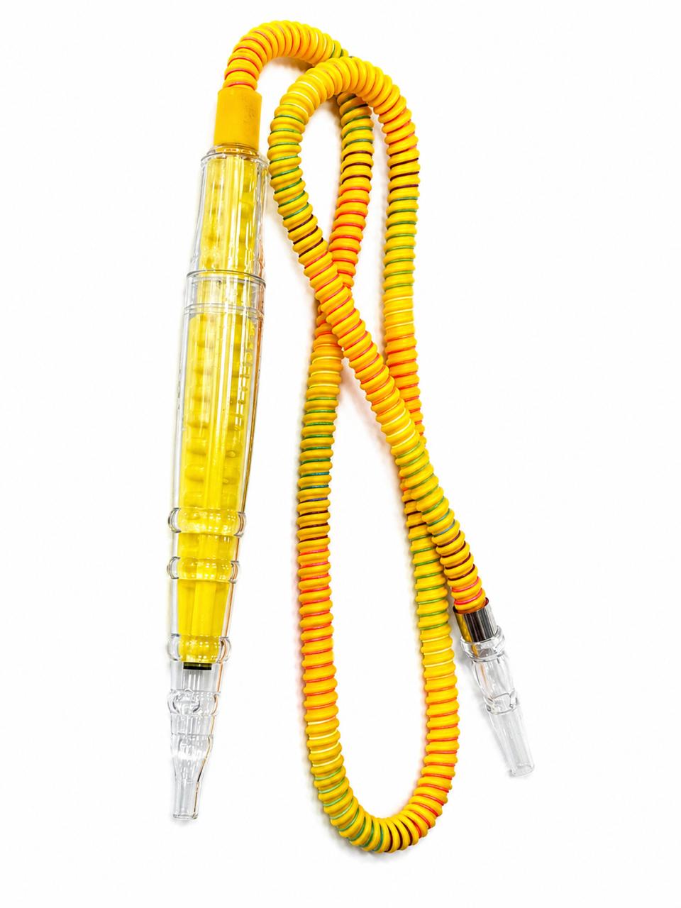 AL KHUMERY Hookah Hose Spiral Shisha Pipe With Crystal Acrylic Transparent Stem & Clear Mouthpiece Tip | Premium Shisha Accessories | UAE