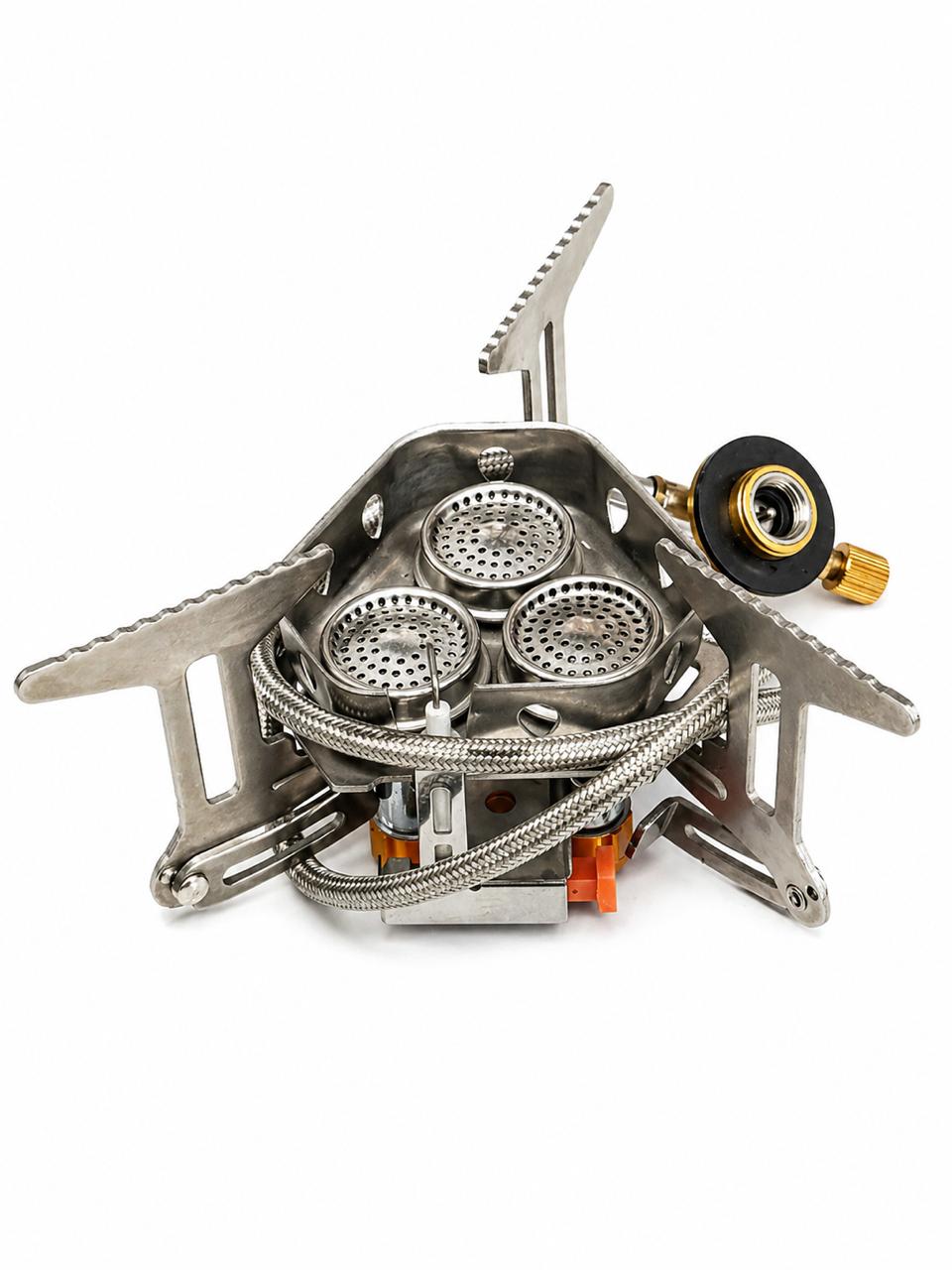 AL KHUMERY TRIPLE BURNER FOLDABLE HOOKAH CHARCOAL GAS STOVE WITH CONNECTOR