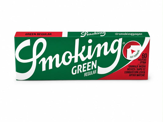 Smoking Green Regular Rolling Papers – 60 Leaves | Cut Corners | Slow Burn | Classic Medium Weight