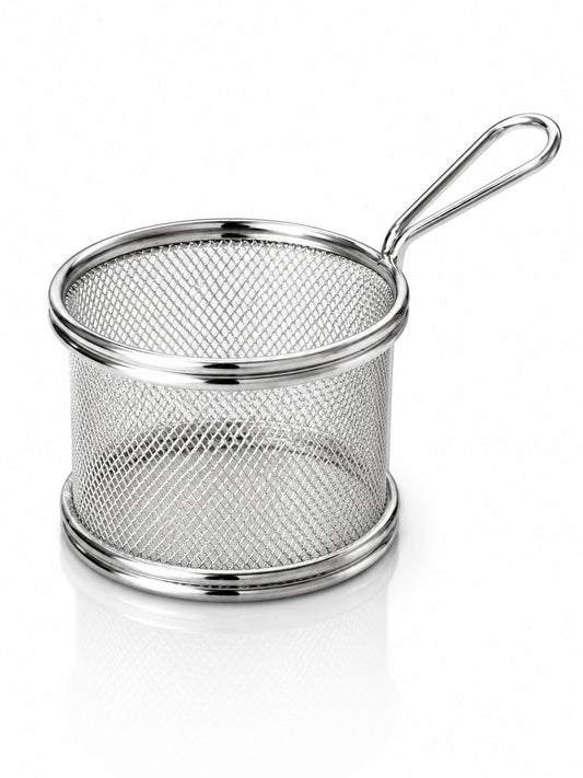 Premium Stainless Steel Hookah Charcoal Basket with Handle – Round Wire Mesh Coal Holder | Polished Chrome Wind Guard | Heat-Resistant Shisha Coal Tray | Essential Hookah Accessory