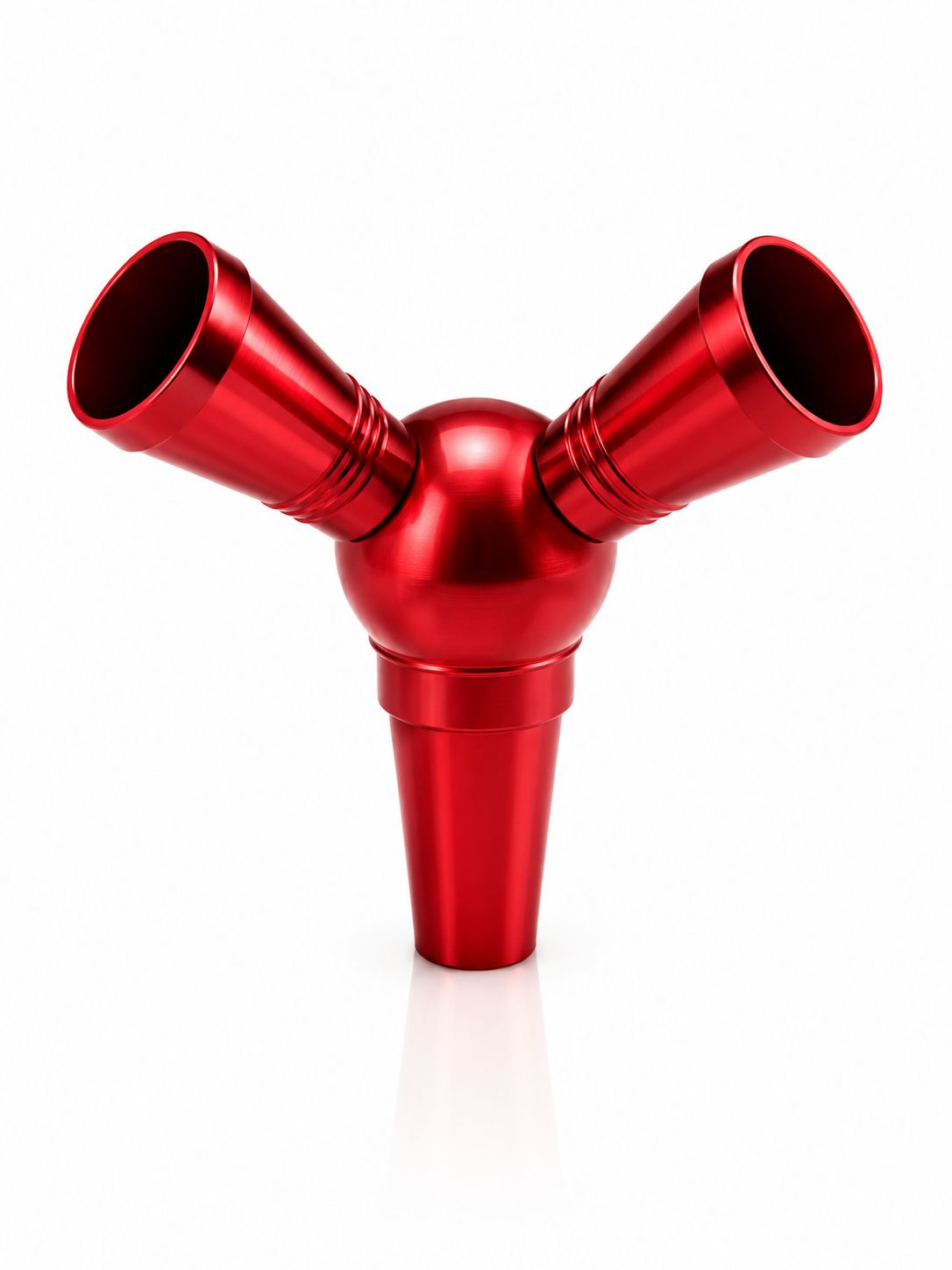 Premium Dual Hose Hookah Adapter Splitter – Anodized Aluminum | 2-Port Ball Joint Shisha Connector | Universal Fit Water Pipe Stem Splitter | Available in Red & Green | Share Your Shisha Session