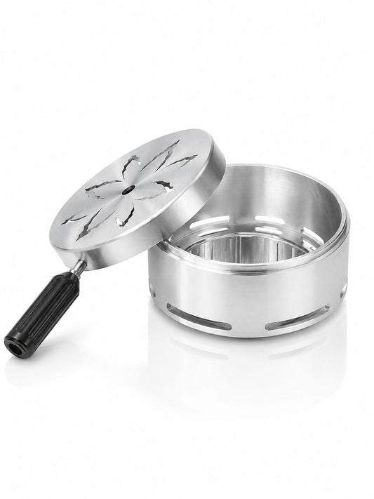 Premium Stainless Steel Hookah Heat Management Device – Lotus Flower Vented Lid | Charcoal Coal Holder Bowl | Airflow Control System | Essential Shisha Accessory for Perfect Sessions