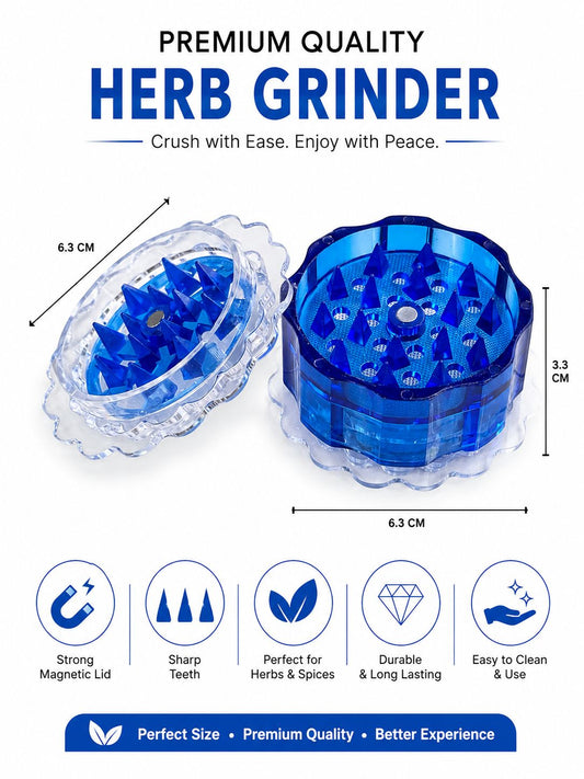 Premium Flower Shape Herb & Tobacco Grinder – Sharp Teeth | Strong Magnetic Lid | Durable & Long Lasting | 4 Colors