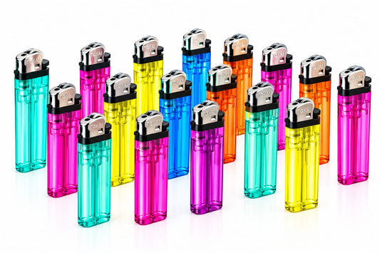 Tokai Disposable Gas Lighters – 25 Pack, Refillable Flint Lighters, Assorted Transparent Colors