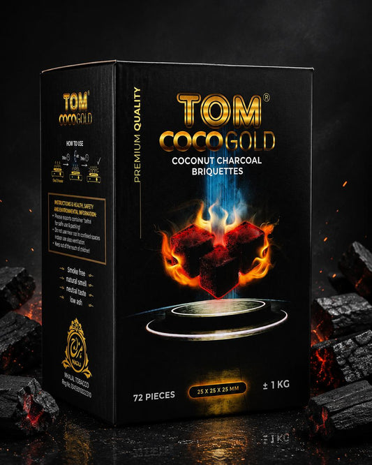 TOM Coco Gold — Premium Coconut Charcoal Briquettes for the Perfect Hookah Experience