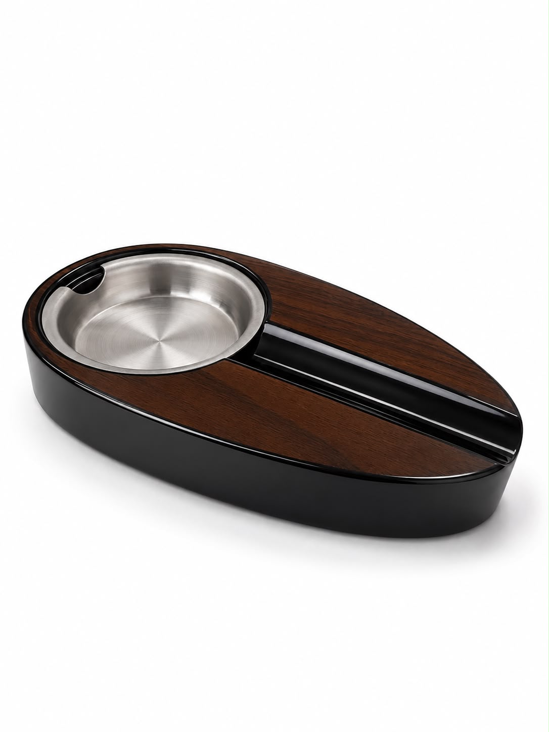 Luxe Wood Cigar Ashtray – Removable Steel Bowl