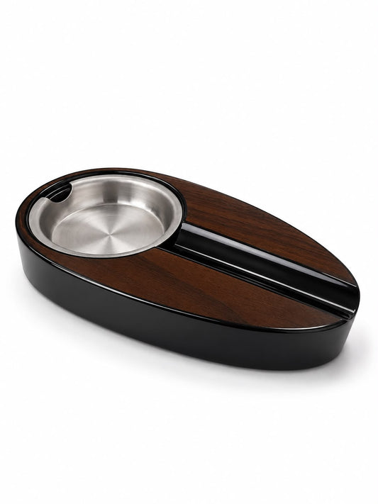 Luxe Wood Cigar Ashtray – Removable Steel Bowl