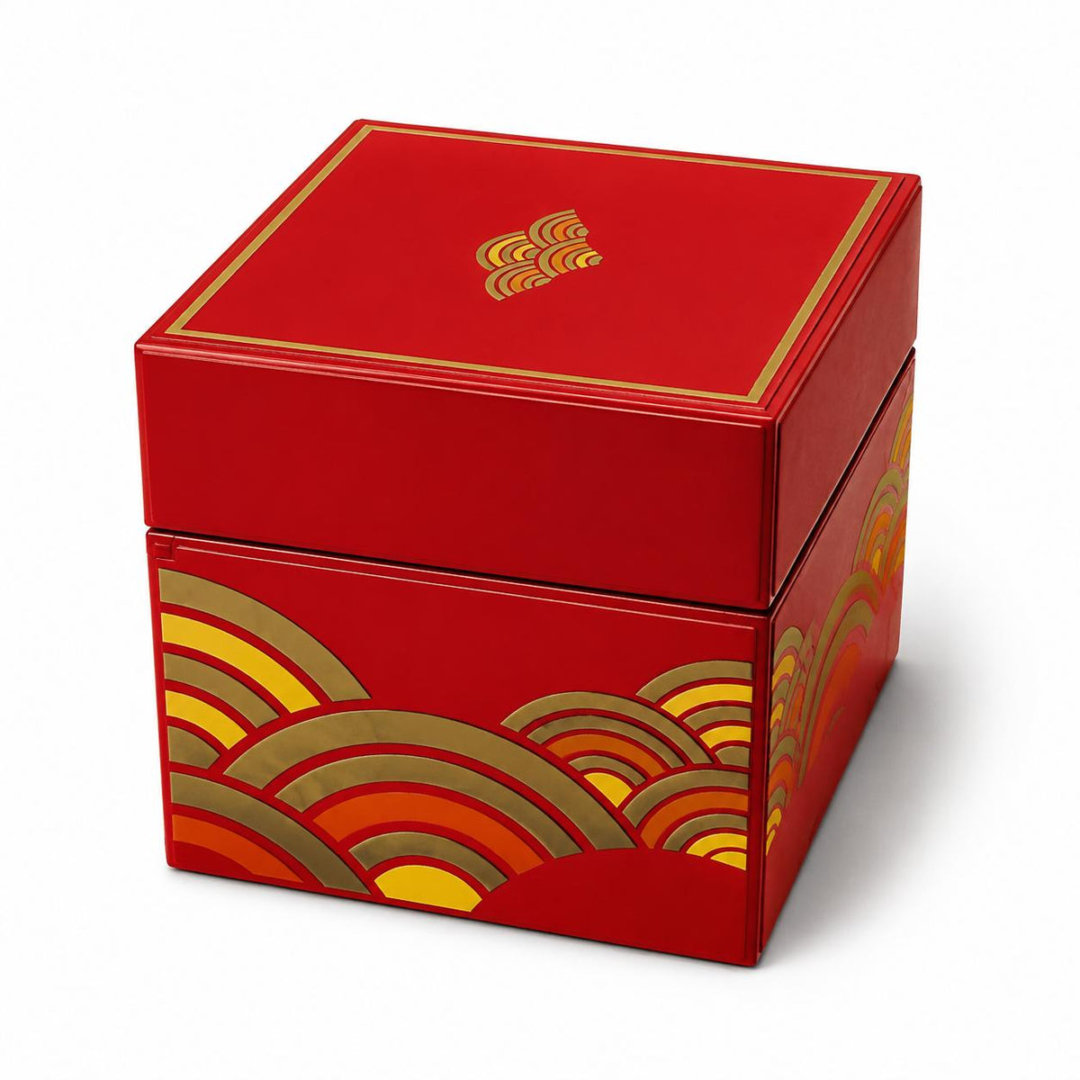 Luxury Gold Ashtray with Red Lacquer Gift Box – Elegant Windproof Cigar Ashtray, Premium Home & Office Decor