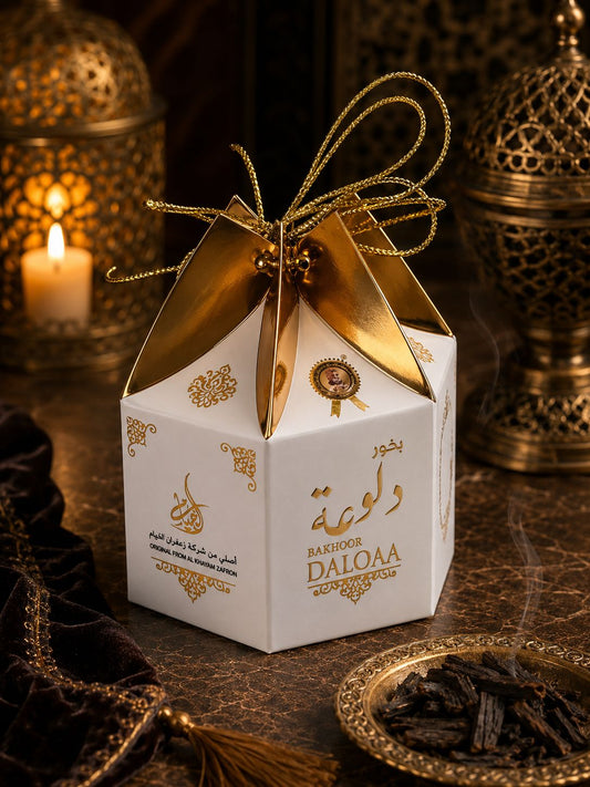 Bakhoor Daloaa by Al Khayam Zafron – Premium Arabian Incense | Luxury Gold Gift Box | Original Authentic Fragrance | Perfect for Special Occasions