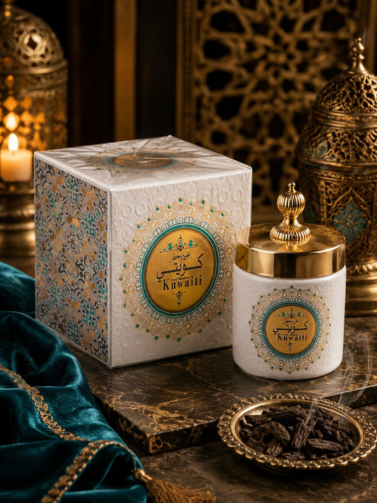 Oud Muattar Kuwaiti – Authentic Bakhoor Incense Wood | Premium Arabian Fragrance | Luxury Gift Box