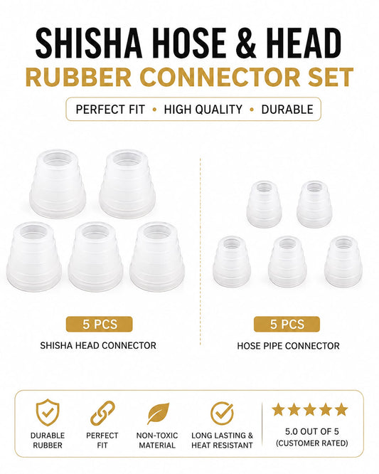 AL KHUMERY -  10-Piece Hookah Rubber Grommet Set – 5 Shisha Head Connectors & 5 Hose Pipe Connectors, Airtight Universal Fit