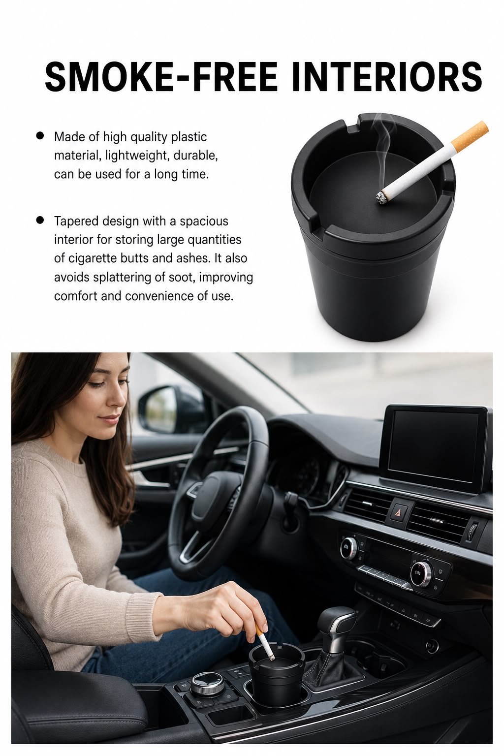Jumbo Self-Extinguishing Ashtray Bucket – Puts Out Cigarettes Instantly, Eliminates Odors & Keeps Butts Out of Sight! | Available in 3 Colors