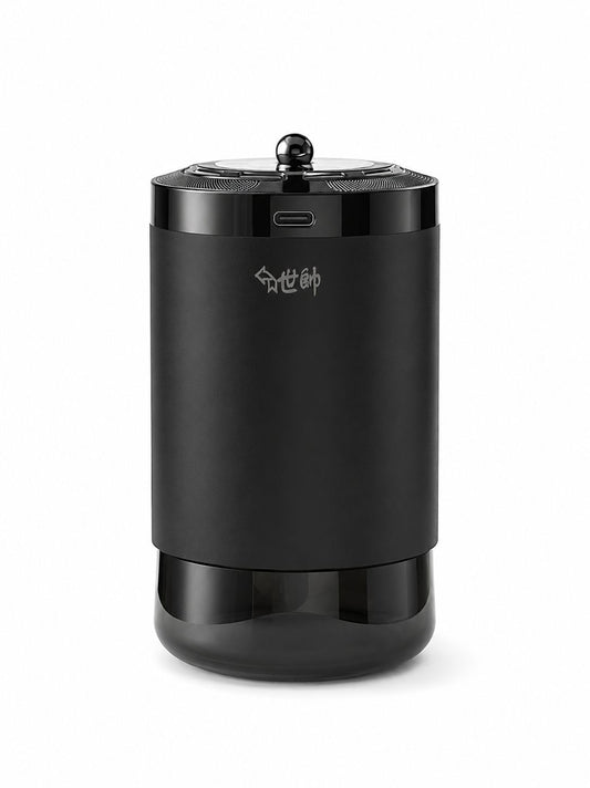 الخميري - موزع عطر السيارة لوكسورا مع ضوء جو RGB LED | قابل لإعادة الشحن بمنفذ USB-C | شاشة توقيت ذكية | مرطب وحامل أكواب معطر جو