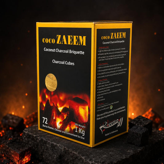 AL KHUMERY Both are Zaeem -72 pc Premium Coconut Shell Charcoal, Eco Friendly,1 Kg | In UAE
