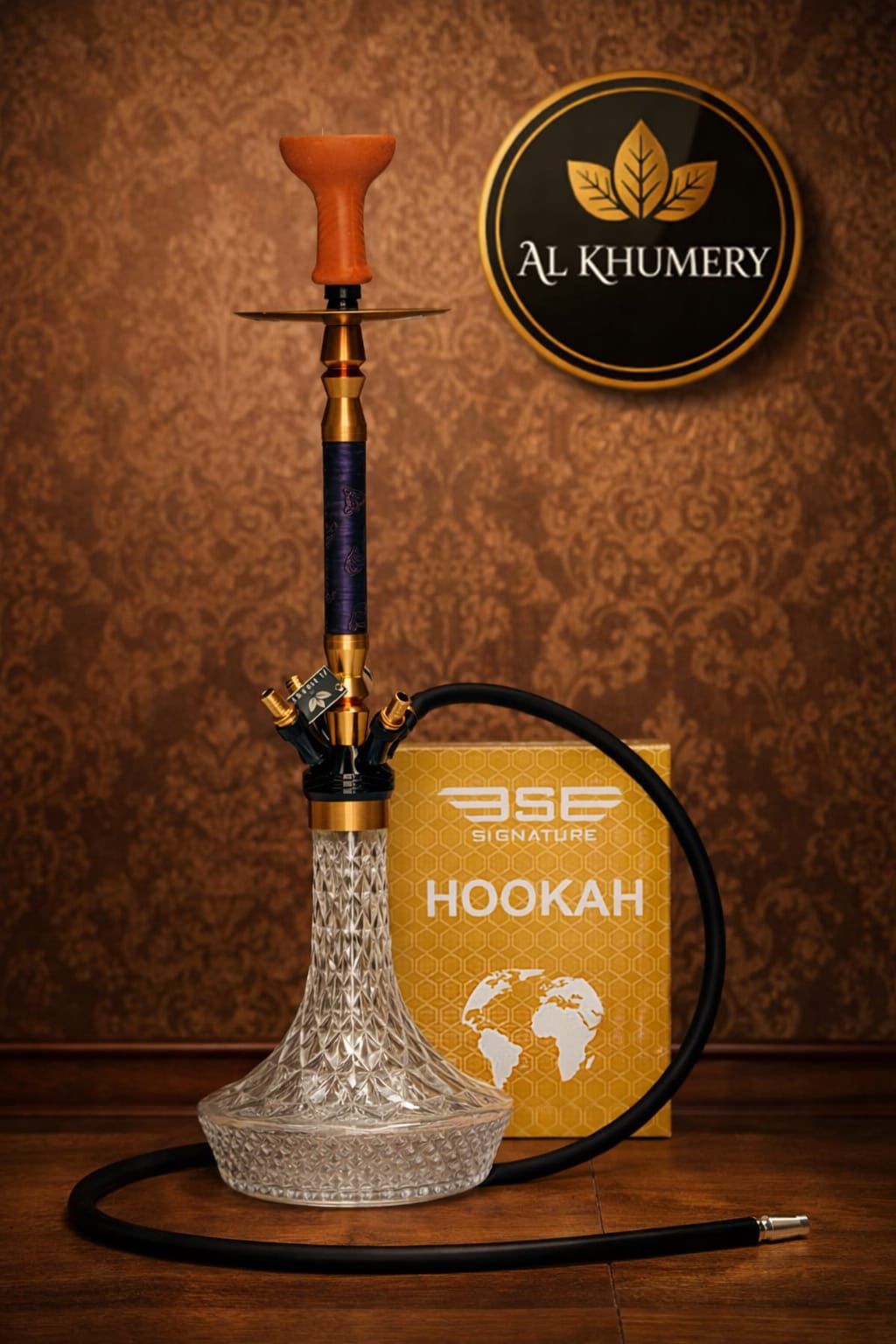 AL KHUMERY PREMIUM 4 HOSE SHISHA SET | CRYSTAL BASE HOOKAH | COMPLETE ...