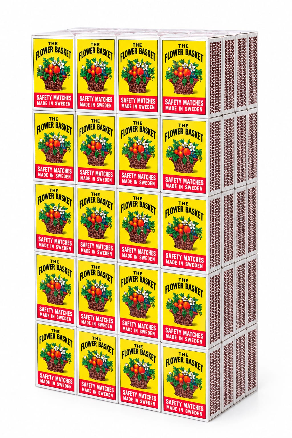 The Flower Basket Safety Matches – 100 Boxes Pack, Made in Sweden