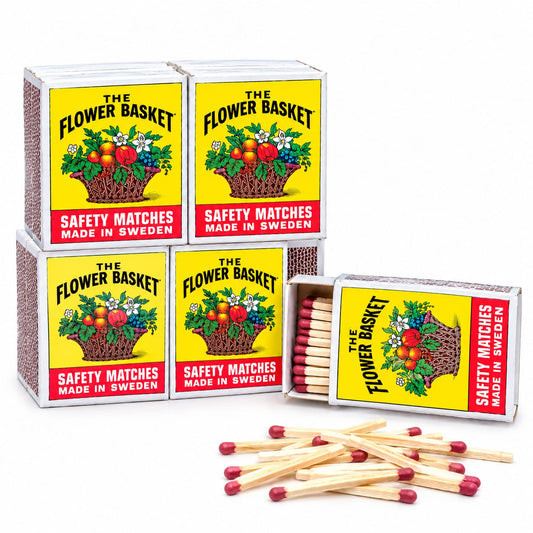 The Flower Basket Safety Matches – 20 Boxes Pack, Made in Sweden