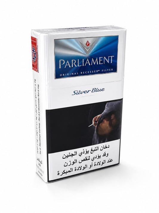 Parliament Silver Blue — Smooth Excellence, Every Draw.