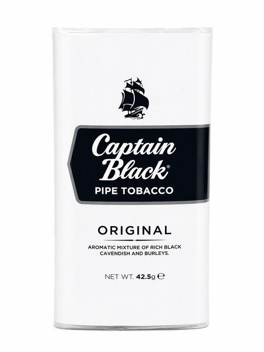 AL KHUMERY Captain Black Original Pipe Tobacco – Rich Black Cavendish & Burley Aromatic Blend, 42.5g Pouch | UAE