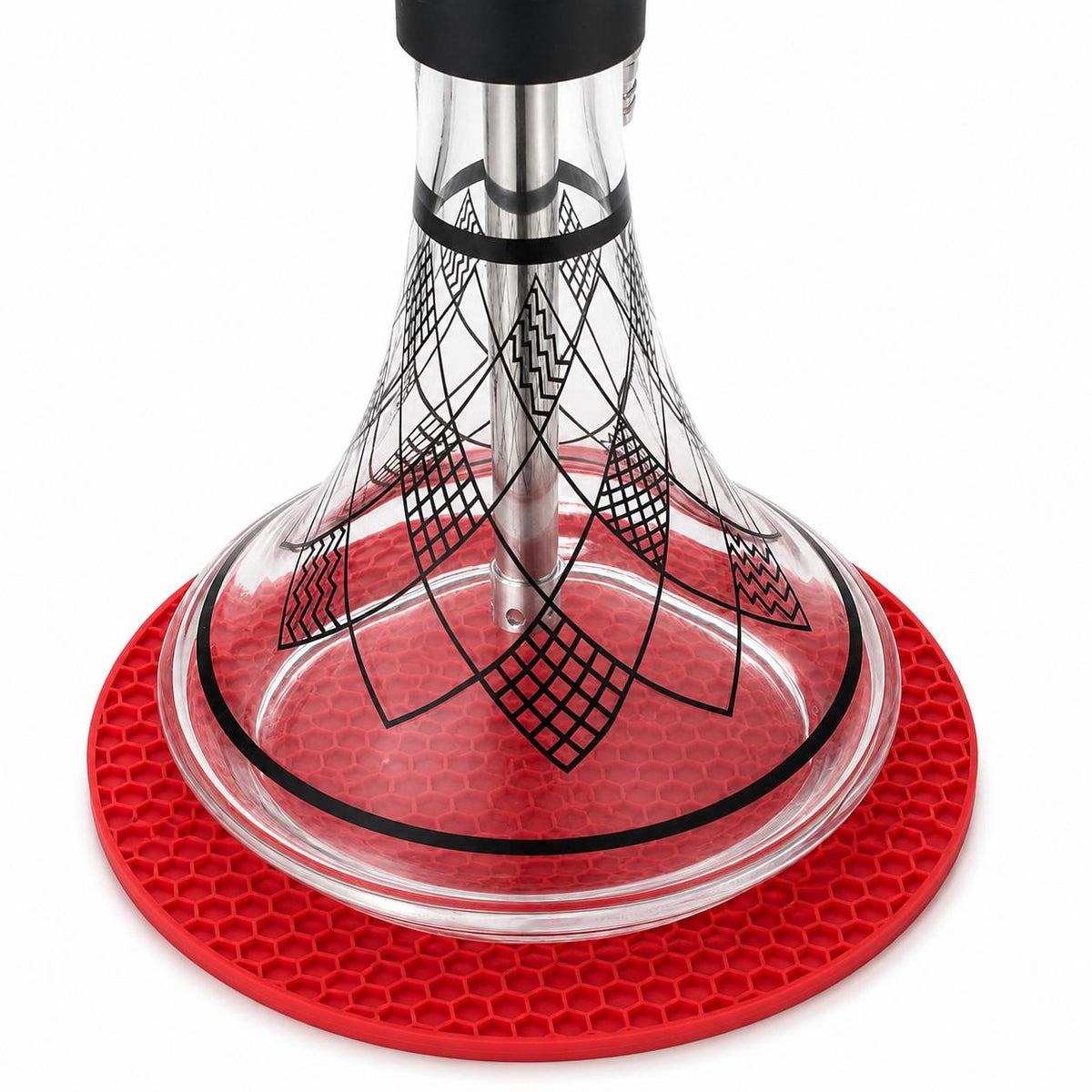 Hookah Base Protector Mat – Red Silicone Non-Slip Coaster for Shisha Glass Vase | Heat-Resistant Hookah Stand Pad