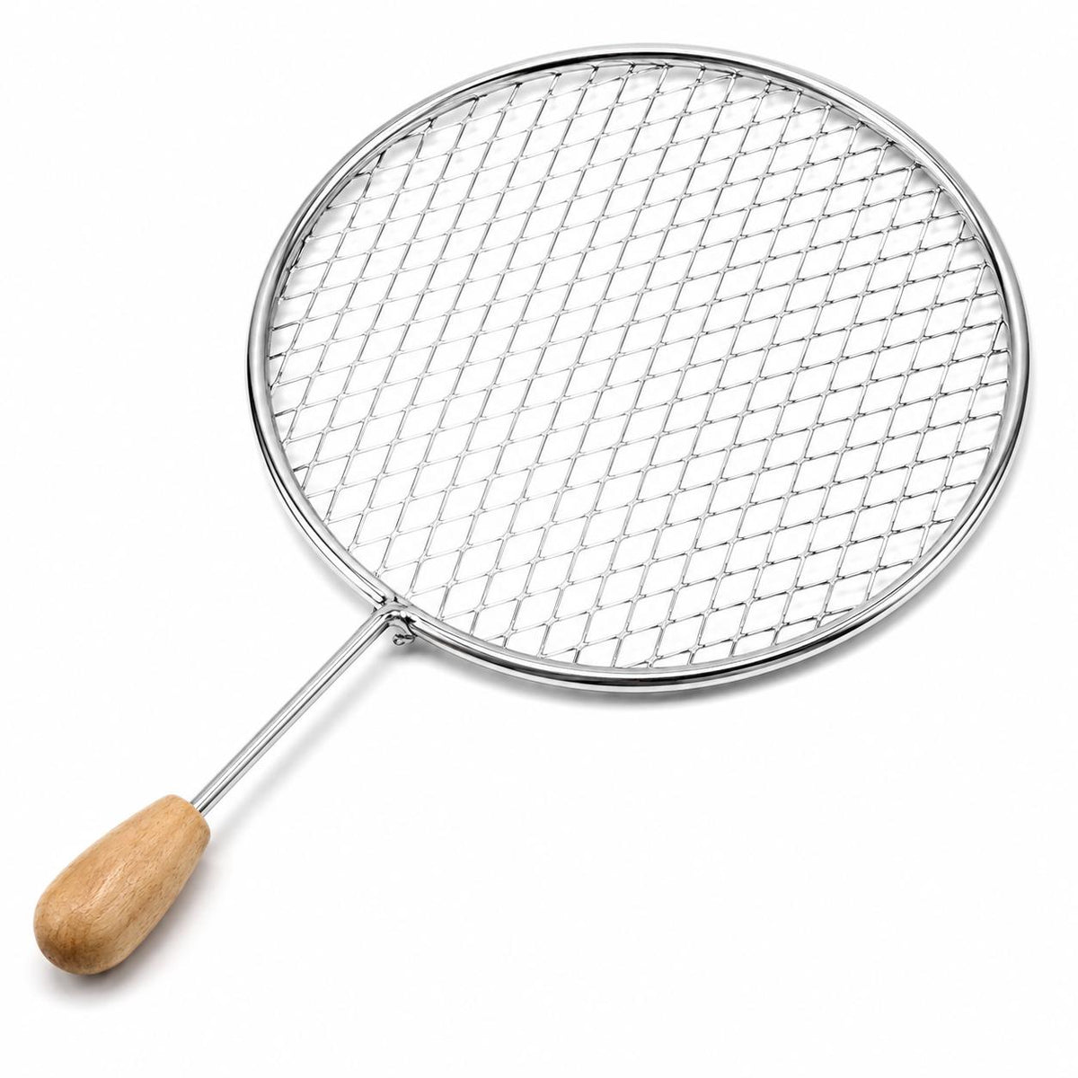 Premium Shisha Charcoal Wire Mesh Screen – Stainless Steel Round Coal Holder Rack | Wooden Handle | Heat-Resistant Hookah Coal Burner Net | Essential Shisha Accessory