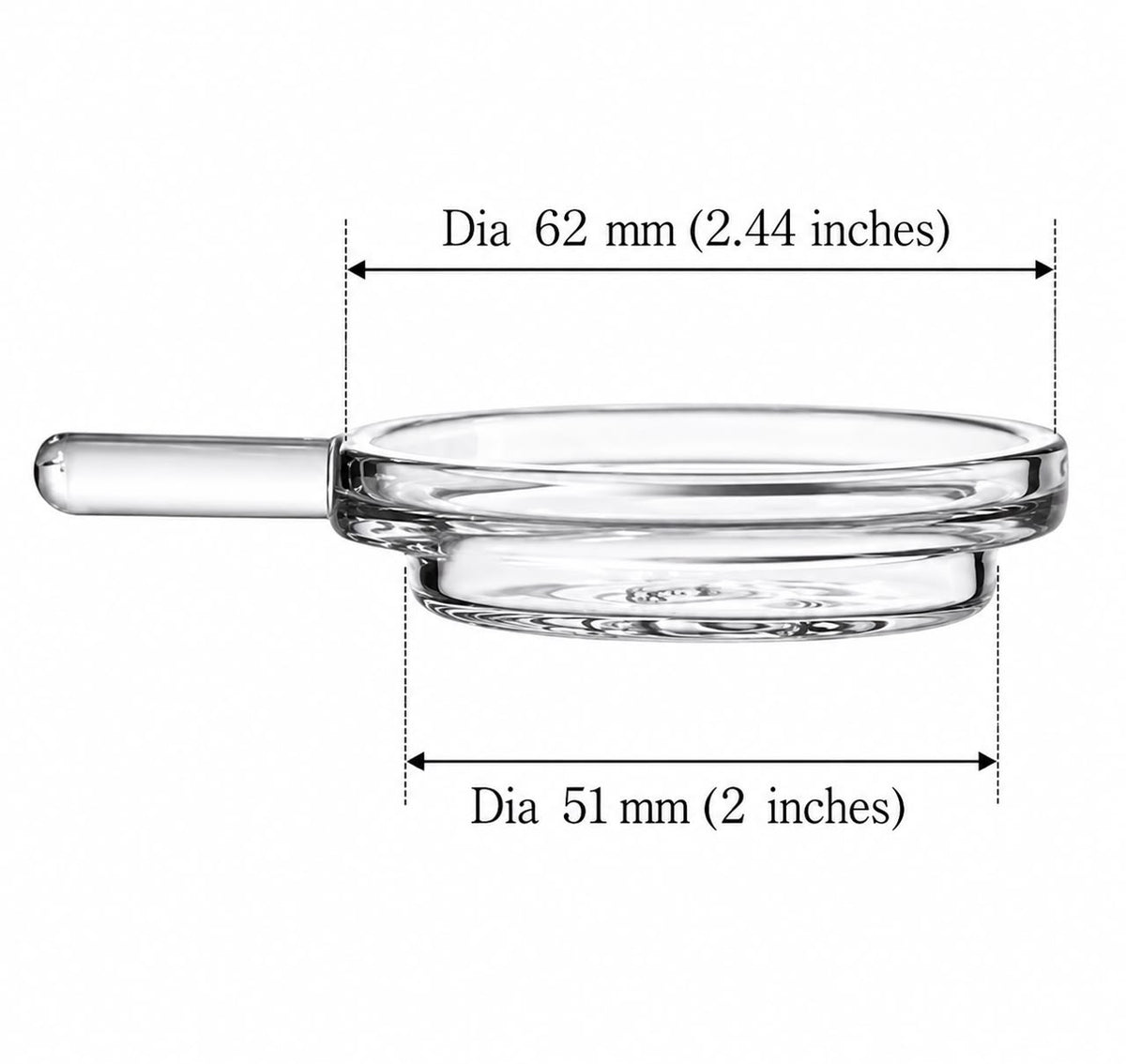 Premium Crystal Clear Glass Hookah Charcoal Tray with 5-Hole Ventilation & Side Handle – Ultimate Heat Control for Shisha