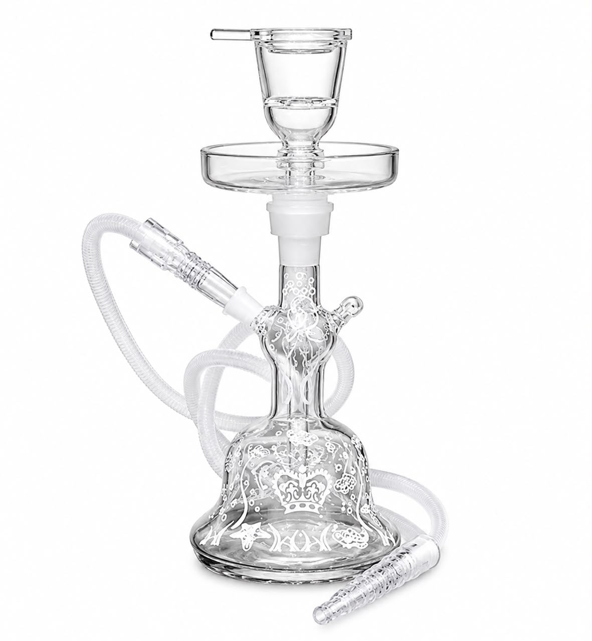 Premium Crystal Clear Glass Hookah Charcoal Tray with 5-Hole Ventilation & Side Handle – Ultimate Heat Control for Shisha