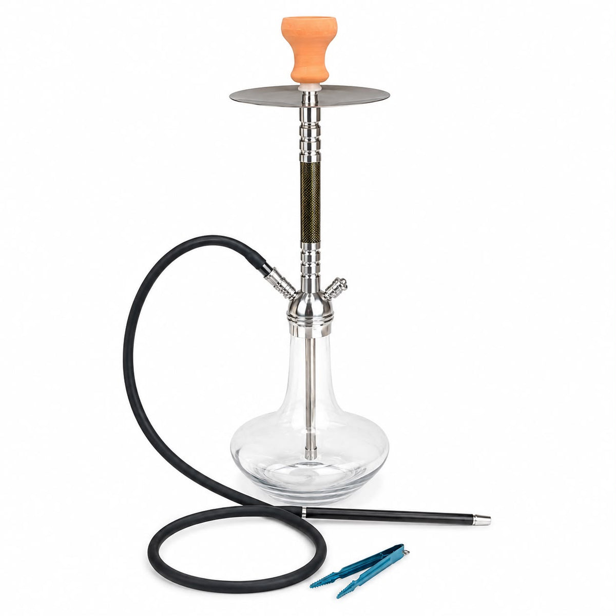 BSE Signature Premium Crystal Hookah – Complete Shisha Set with Glass Base, Silicone Hose, Ceramic Bowl & Tongs