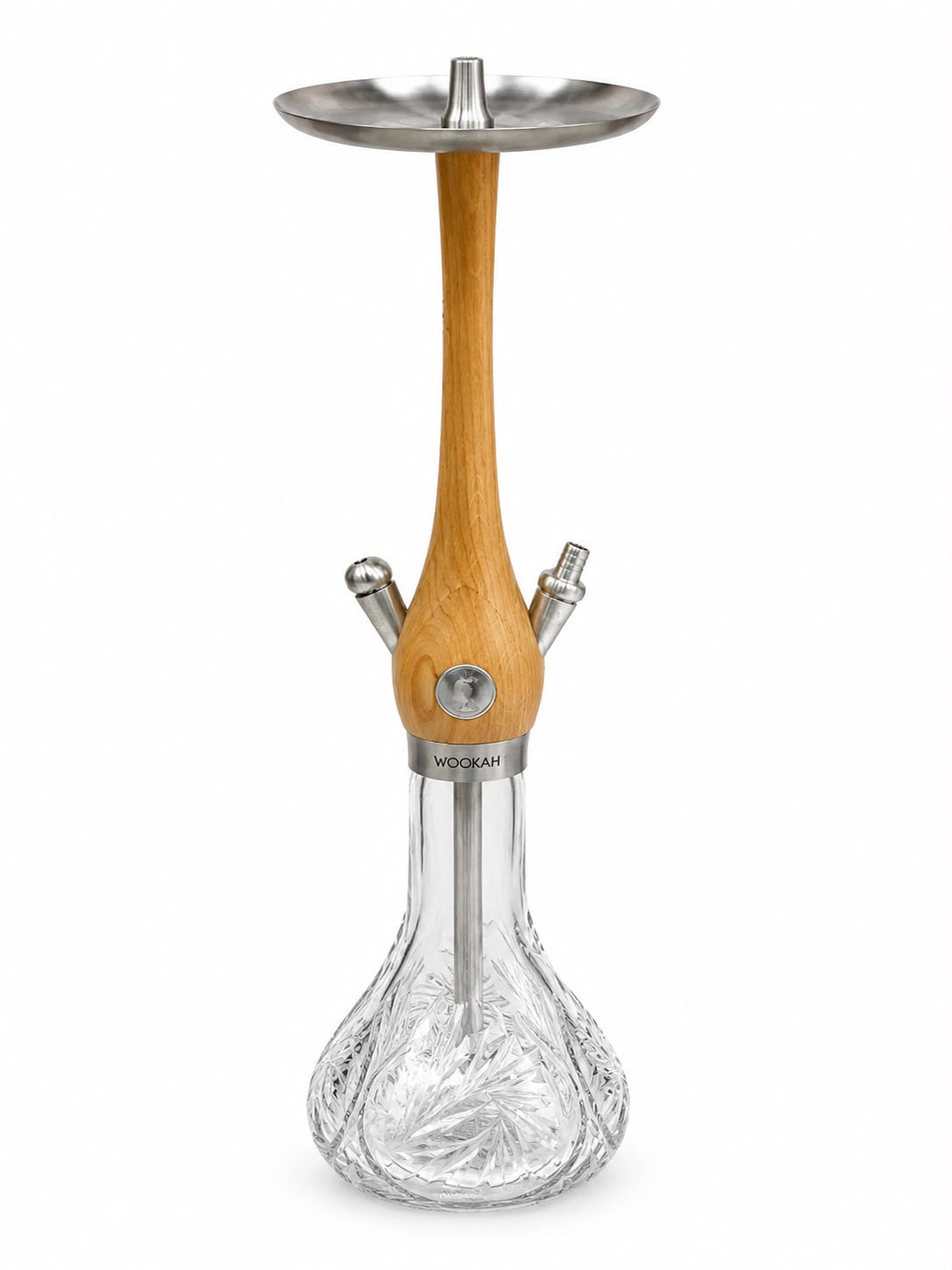 WOOKAH Premium Natural Wood Hookah – Handcrafted in Poland | Crystal-Cut Glass Base & Stainless Steel – 100% Authentic Luxury Shisha