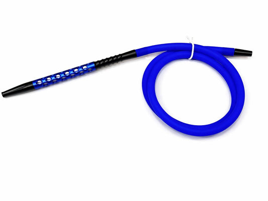 AL KHUMERY PREMIUM SHISHA HOSE RED & BLUE BRAIDED WITH ALUMINUM VENTED HANDLE HOOKAH PIPE ACCESSORIES UAE