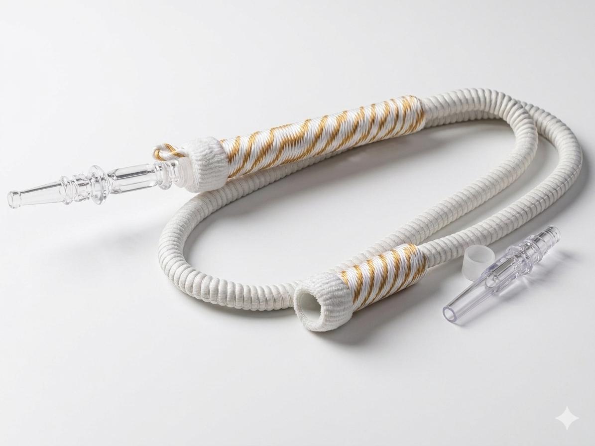 AL KHUMERY PREMIUM SHISHA HOSE FABRIC WRAPPED WITH GLASS MOUTHPIECE HOOKAH PIPE ACCESSORIES UAE