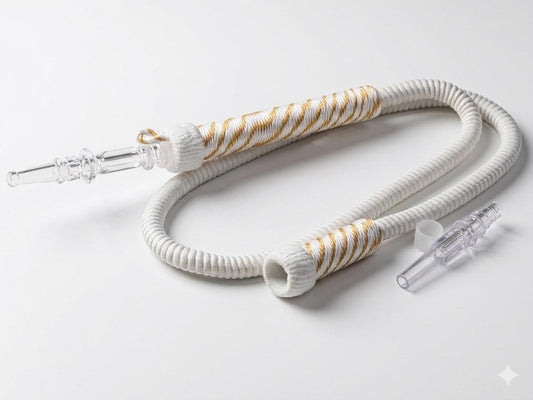 AL KHUMERY PREMIUM SHISHA HOSE FABRIC WRAPPED WITH GLASS MOUTHPIECE HOOKAH PIPE ACCESSORIES UAE