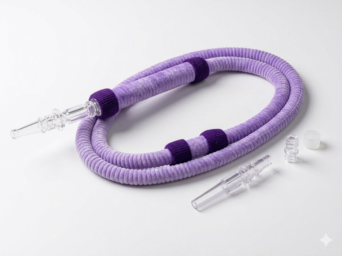 AL KHUMERY PREMIUM SHISHA HOSE FABRIC WRAPPED WITH GLASS MOUTHPIECE HOOKAH PIPE ACCESSORIES UAE