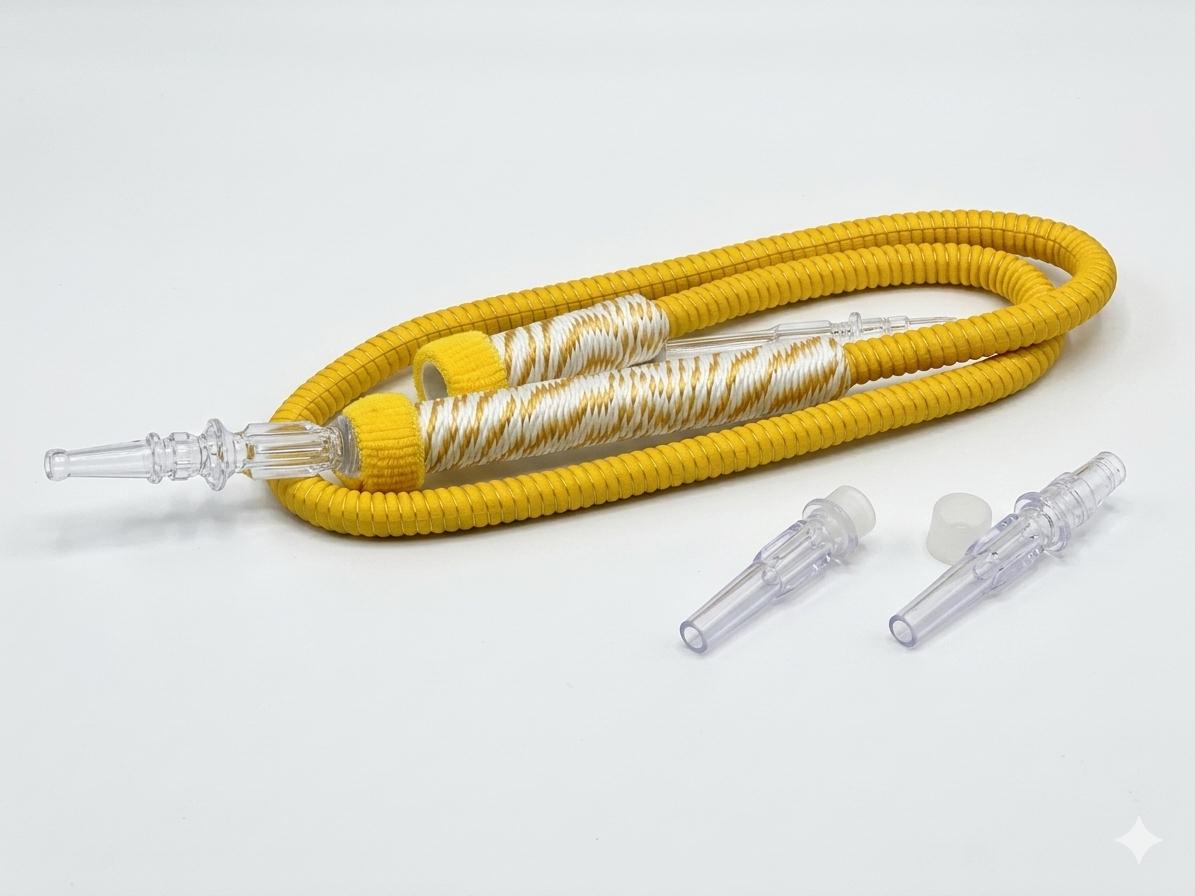 AL KHUMERY PREMIUM SHISHA HOSE FABRIC WRAPPED WITH GLASS MOUTHPIECE HOOKAH PIPE ACCESSORIES UAE