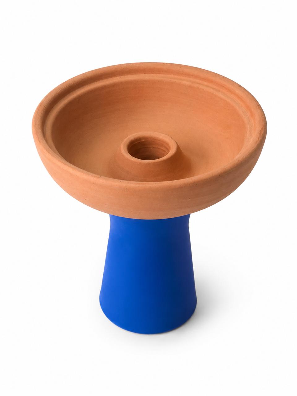 Clay Hookah Shisha Bowl with Silicone Base – Traditional Terracotta Head, Shock-Resistant & Unbreakable Stem | Handmade Egyptian Phunnel Bowl, Multiple Colors