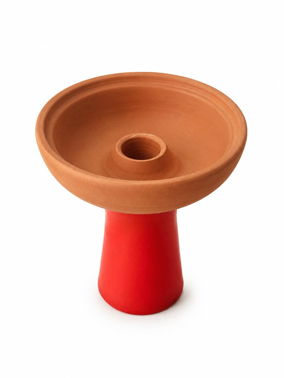 Clay Hookah Shisha Bowl with Silicone Base – Traditional Terracotta Head, Shock-Resistant & Unbreakable Stem | Handmade Egyptian Phunnel Bowl, Multiple Colors